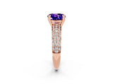 Rose gold Round Cut Cut Diamond Milgrain Marquise Band with Prong Setting_2