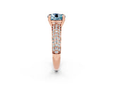 Rose gold Round Cut Cut Diamond Milgrain Marquise Band with Prong Setting_2