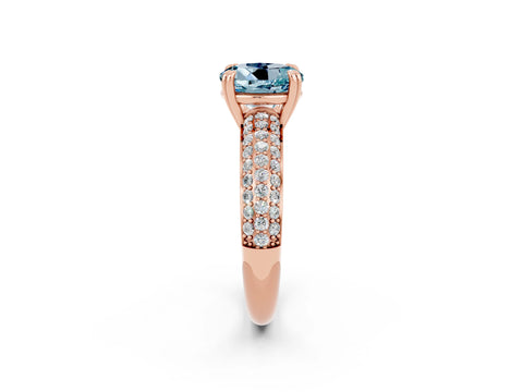 Rose gold Round Cut Cut Diamond Milgrain Marquise Band with Prong Setting_2