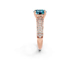 Rose gold Round Cut Cut Diamond Milgrain Marquise Band with Prong Setting_2