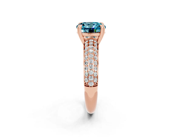 Rose gold Round Cut Cut Diamond Milgrain Marquise Band with Prong Setting