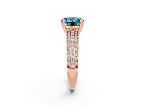 Rose gold Round Cut Cut Diamond Milgrain Marquise Band with Prong Setting_2