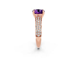 Rose gold Round Cut Cut Diamond Milgrain Marquise Band with Prong Setting_2