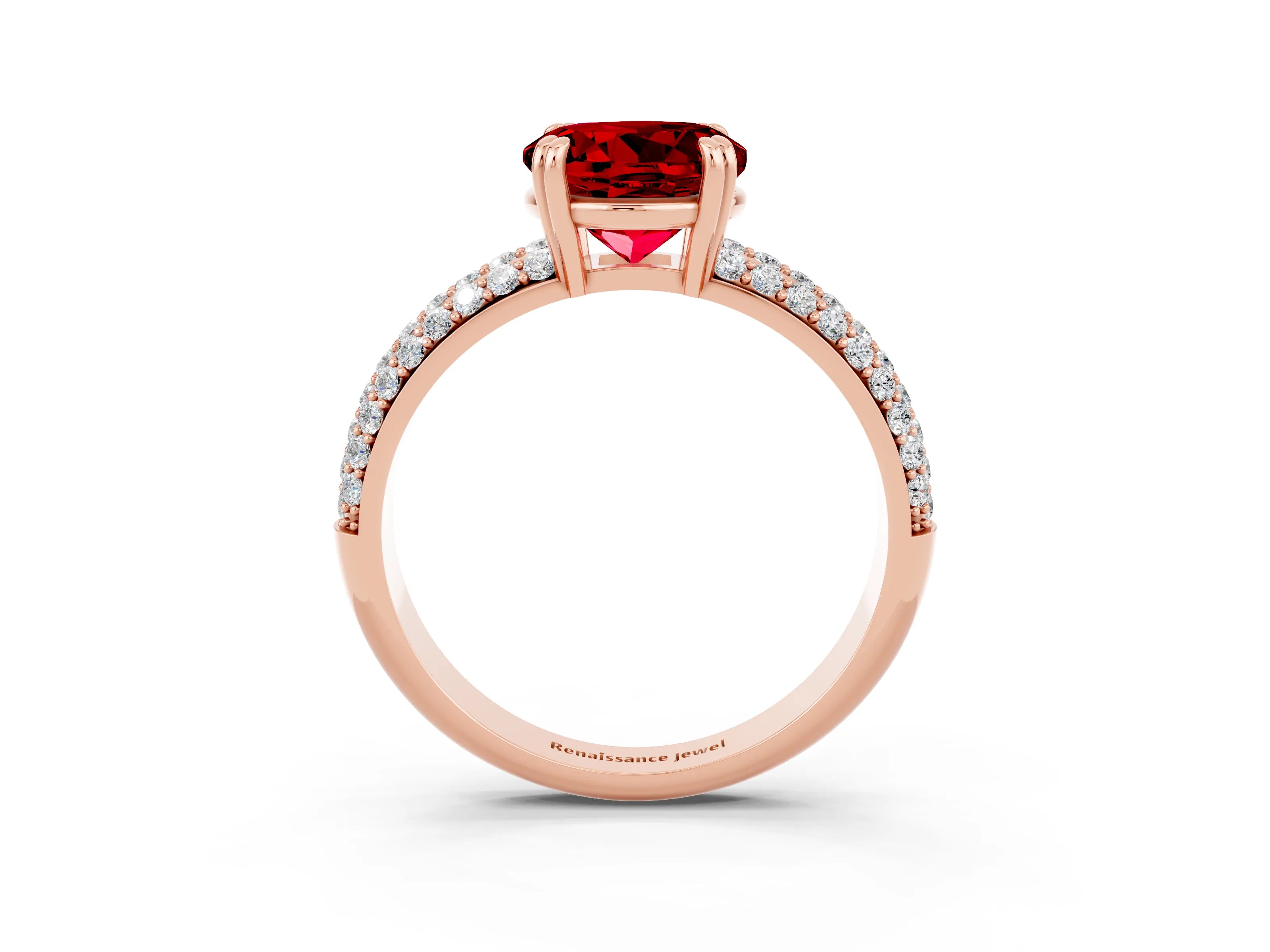 Rose gold Round Cut Cut Diamond Milgrain Marquise Band with Prong Setting_3
