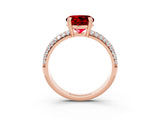 Rose gold Round Cut Cut Diamond Milgrain Marquise Band with Prong Setting_3