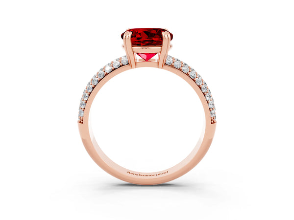 Rose gold Round Cut Cut Diamond Milgrain Marquise Band with Prong Setting