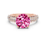 Rose gold Round Cut Cut Diamond Milgrain Marquise Band with Prong Setting