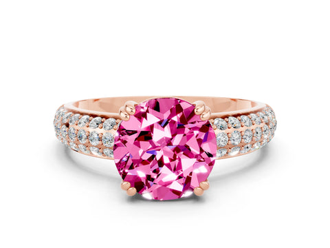 Rose gold Round Cut Cut Diamond Milgrain Marquise Band with Prong Setting