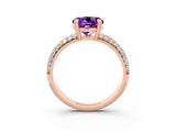 Rose gold Round Cut Cut Diamond Milgrain Marquise Band with Prong Setting_3