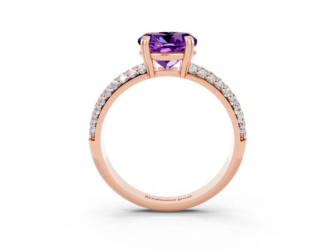 Rose gold Round Cut Cut Diamond Milgrain Marquise Band with Prong Setting_3