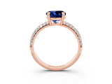 Rose gold Round Cut Cut Diamond Milgrain Marquise Band with Prong Setting_3