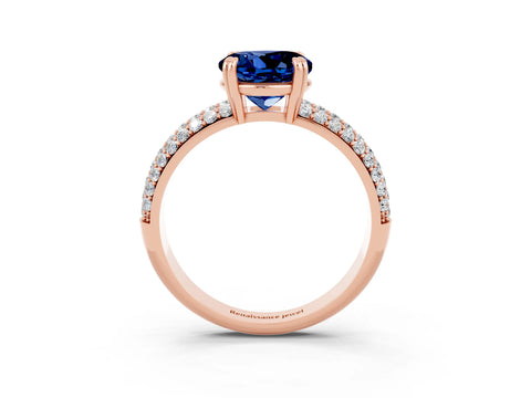 Rose gold Round Cut Cut Diamond Milgrain Marquise Band with Prong Setting_3