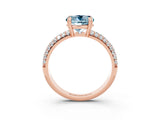Rose gold Round Cut Cut Diamond Milgrain Marquise Band with Prong Setting_3