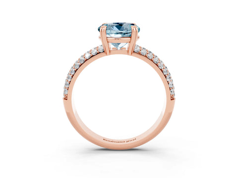 Rose gold Round Cut Cut Diamond Milgrain Marquise Band with Prong Setting_3