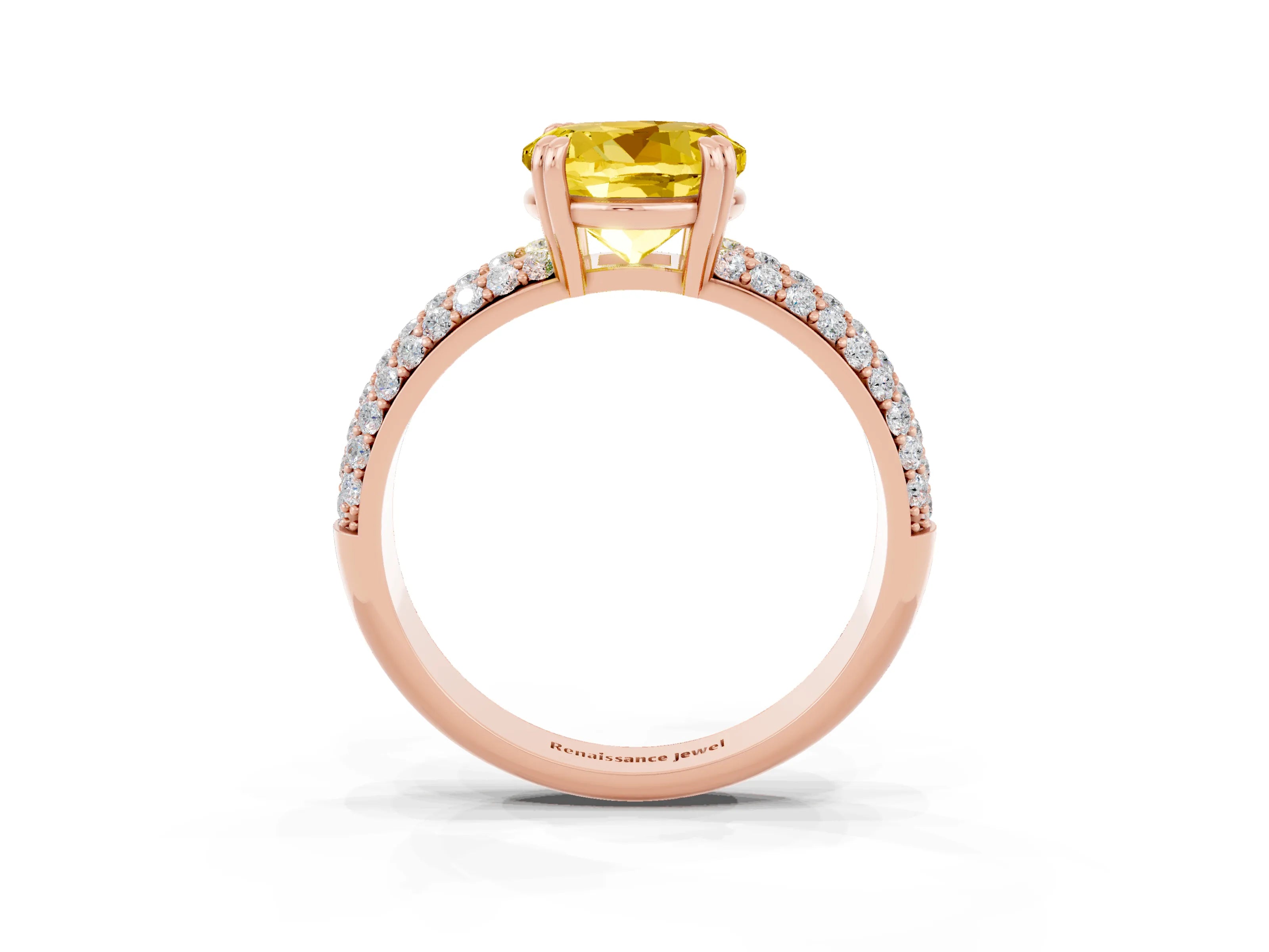 Rose gold Round Cut Cut Diamond Milgrain Marquise Band with Prong Setting_3