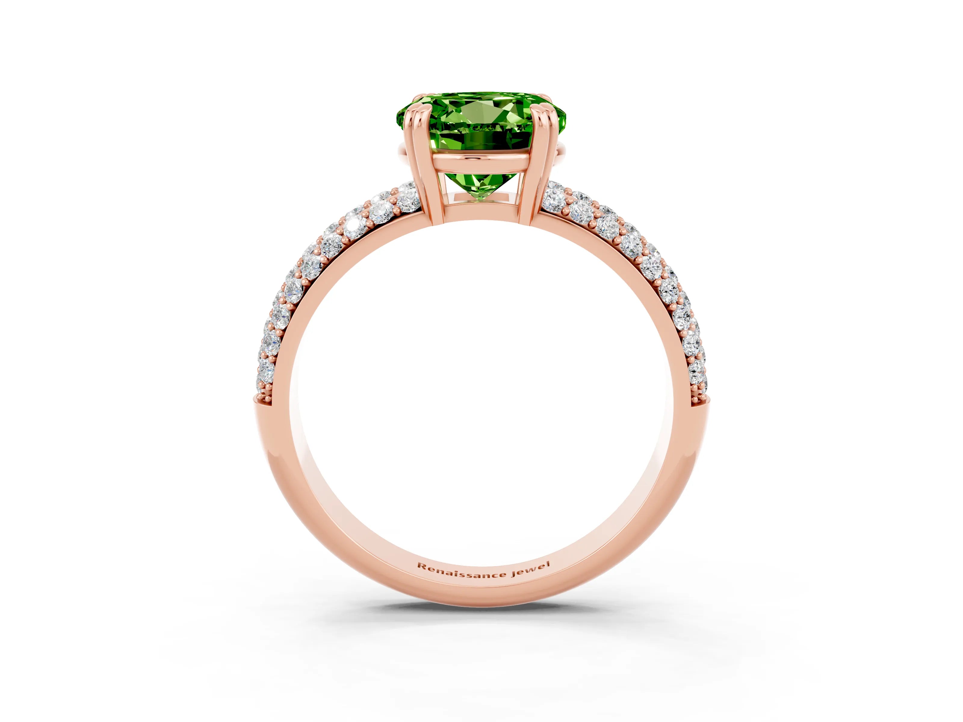Rose gold Round Cut Cut Diamond Milgrain Marquise Band with Prong Setting_3