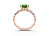 Rose gold Round Cut Cut Diamond Milgrain Marquise Band with Prong Setting_3