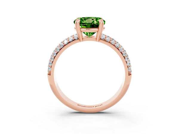 Rose gold Round Cut Cut Diamond Milgrain Marquise Band with Prong Setting