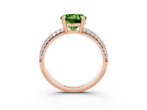 Rose gold Round Cut Cut Diamond Milgrain Marquise Band with Prong Setting_3