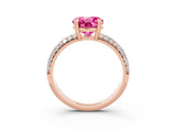 Rose gold Round Cut Cut Diamond Milgrain Marquise Band with Prong Setting_3