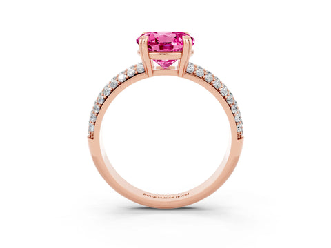 Rose gold Round Cut Cut Diamond Milgrain Marquise Band with Prong Setting_3