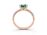 Rose gold Round Cut Cut Diamond Milgrain Marquise Band with Prong Setting_3
