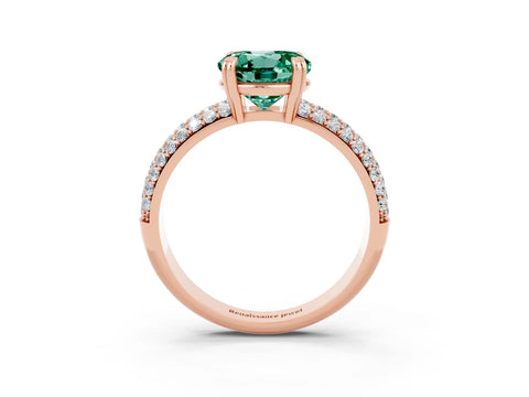 Rose gold Round Cut Cut Diamond Milgrain Marquise Band with Prong Setting_3