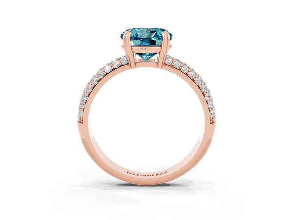 Rose gold Round Cut Cut Diamond Milgrain Marquise Band with Prong Setting