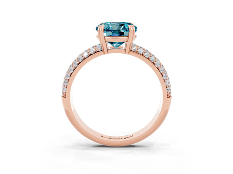Rose gold Round Cut Cut Diamond Milgrain Marquise Band with Prong Setting_3