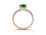 Rose gold Round Cut Cut Diamond Milgrain Marquise Band with Prong Setting_3
