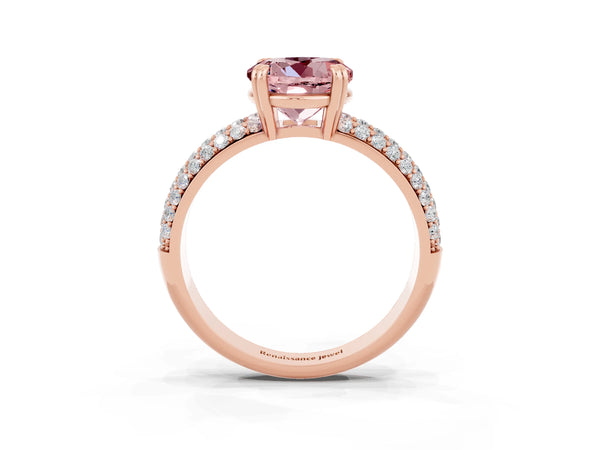 Rose gold Round Cut Cut Diamond Milgrain Marquise Band with Prong Setting