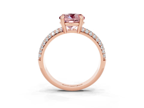 Rose gold Round Cut Cut Diamond Milgrain Marquise Band with Prong Setting_3