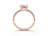 Rose gold Round Cut Cut Diamond Milgrain Marquise Band with Prong Setting_3
