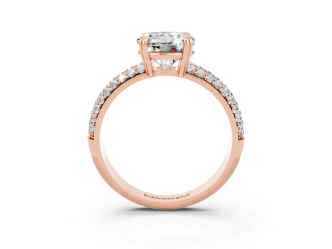 Rose gold Round Cut Cut Diamond Milgrain Marquise Band with Prong Setting_3