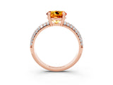 Rose gold Round Cut Cut Diamond Milgrain Marquise Band with Prong Setting_3
