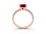 Rose gold Round Cut Cut Diamond Milgrain Marquise Band with Prong Setting_3