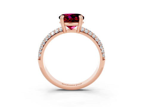 Rose gold Round Cut Cut Diamond Milgrain Marquise Band with Prong Setting_3