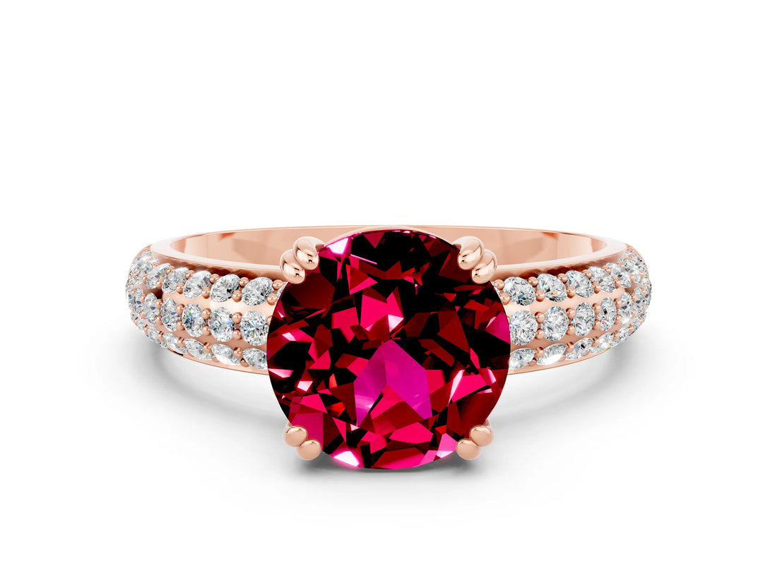 Rose gold Round Cut Cut Diamond Milgrain Marquise Band with Prong Setting