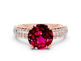 Rose gold Round Cut Cut Diamond Milgrain Marquise Band with Prong Setting