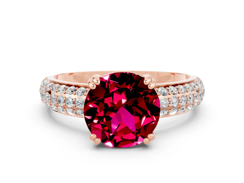 Rose gold Round Cut Cut Diamond Milgrain Marquise Band with Prong Setting