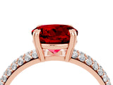 Rose gold Round Cut Cut Diamond Milgrain Marquise Band with Prong Setting_4