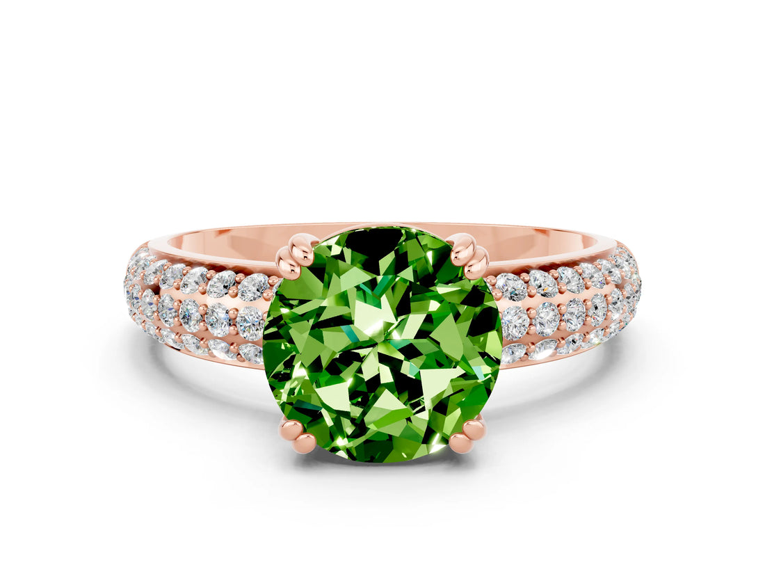 Rose gold Round Cut Cut Diamond Milgrain Marquise Band with Prong Setting