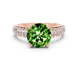 Rose gold Round Cut Cut Diamond Milgrain Marquise Band with Prong Setting