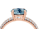 Rose gold Round Cut Cut Diamond Milgrain Marquise Band with Prong Setting_4