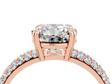 Rose gold Round Cut Cut Diamond Milgrain Marquise Band with Prong Setting_4