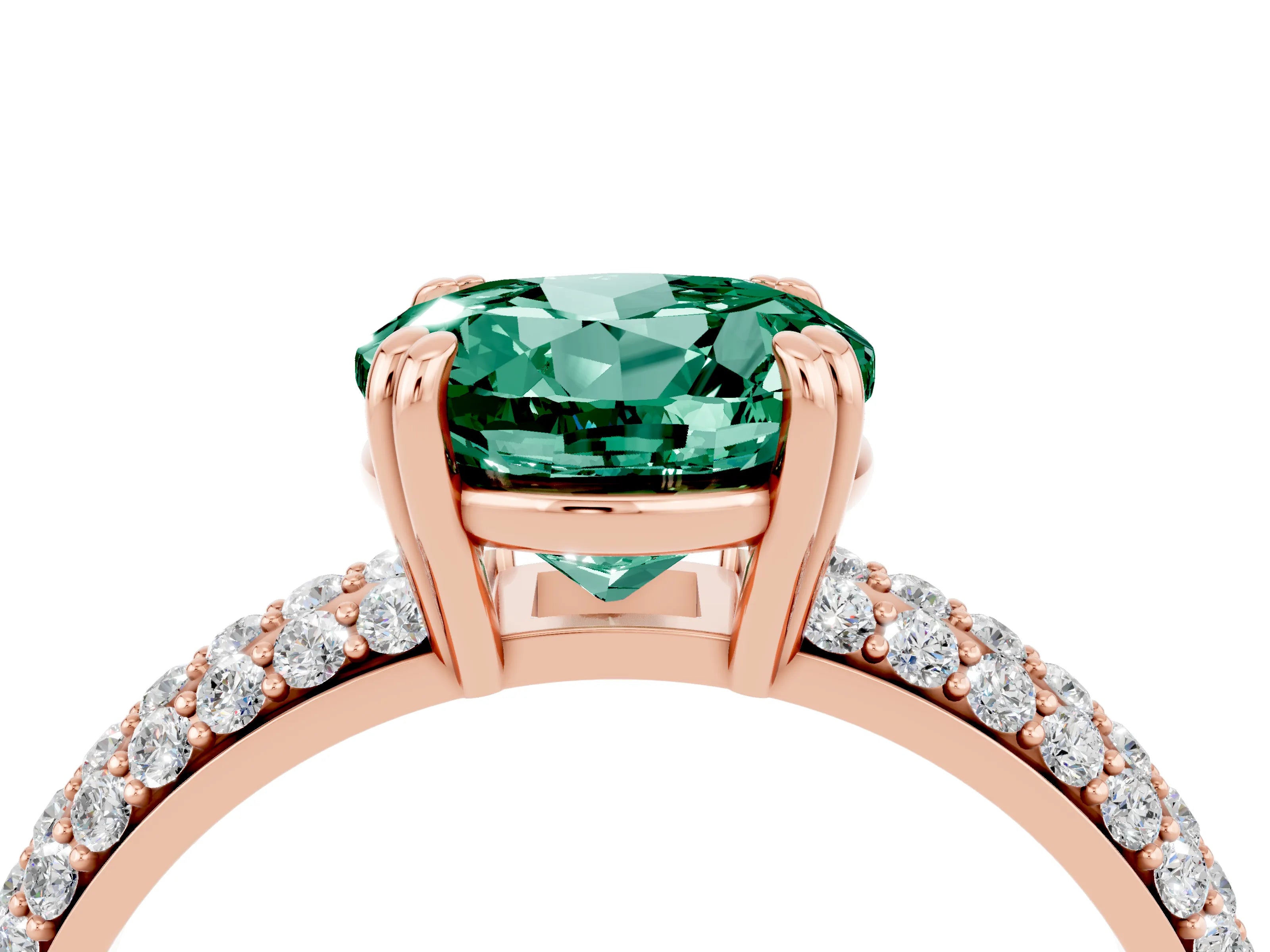 Rose gold Round Cut Cut Diamond Milgrain Marquise Band with Prong Setting_4