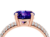 Rose gold Round Cut Cut Diamond Milgrain Marquise Band with Prong Setting_4