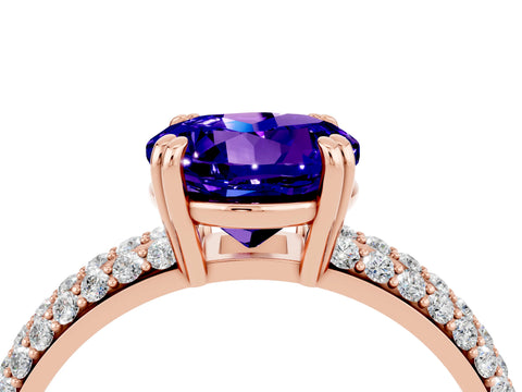 Rose gold Round Cut Cut Diamond Milgrain Marquise Band with Prong Setting_4
