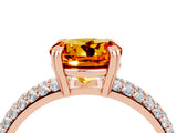 Rose gold Round Cut Cut Diamond Milgrain Marquise Band with Prong Setting_4