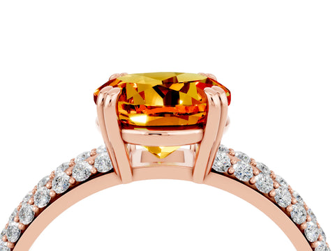 Rose gold Round Cut Cut Diamond Milgrain Marquise Band with Prong Setting_4